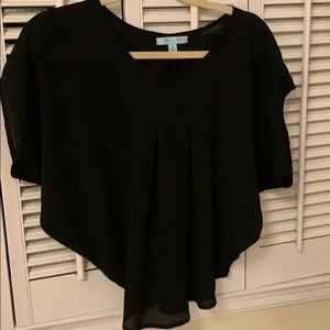 Black short sleeve blouse